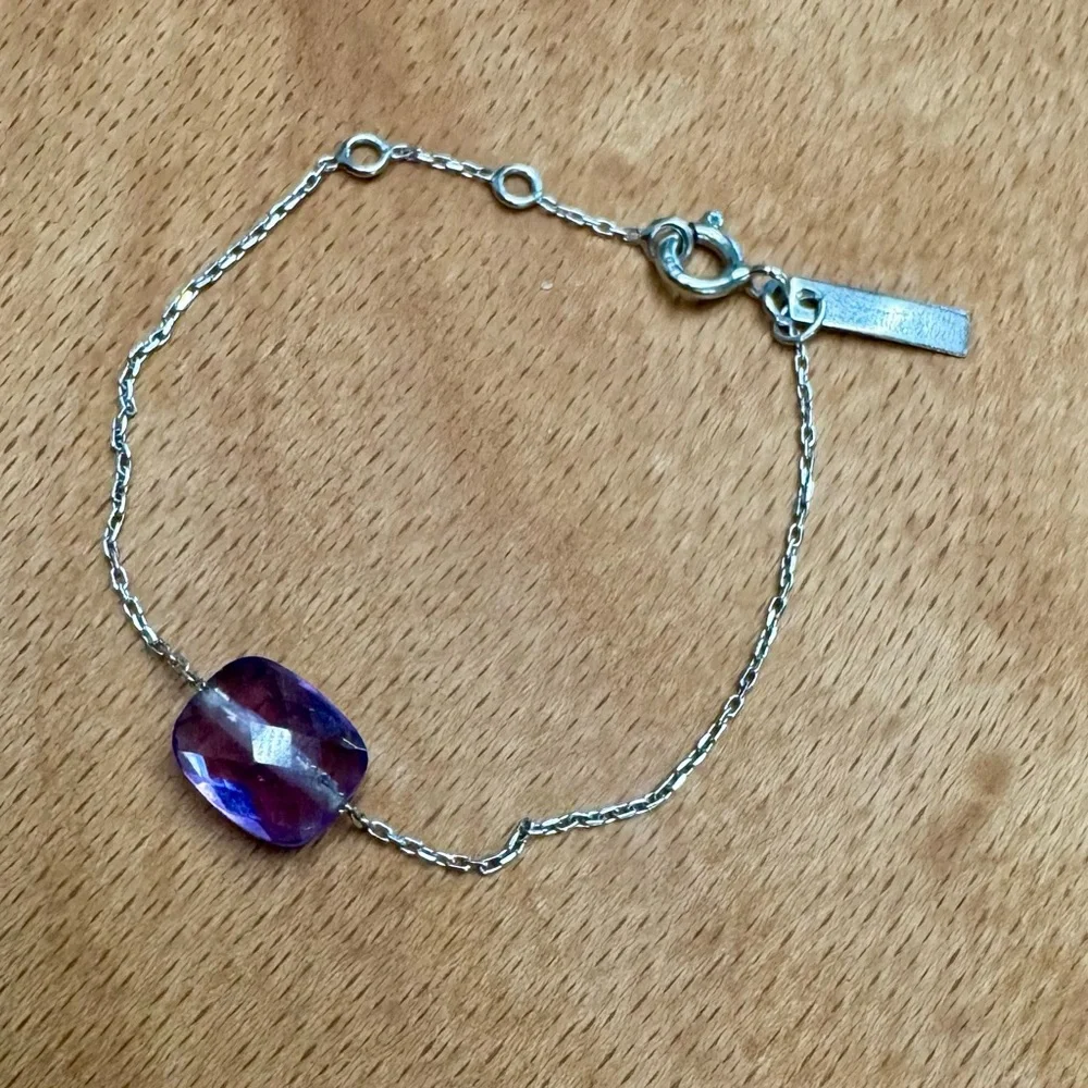 Mother/Daughter Amethyst Cushion cut  Necklace and Bracelet Set - Picture 5 of 6